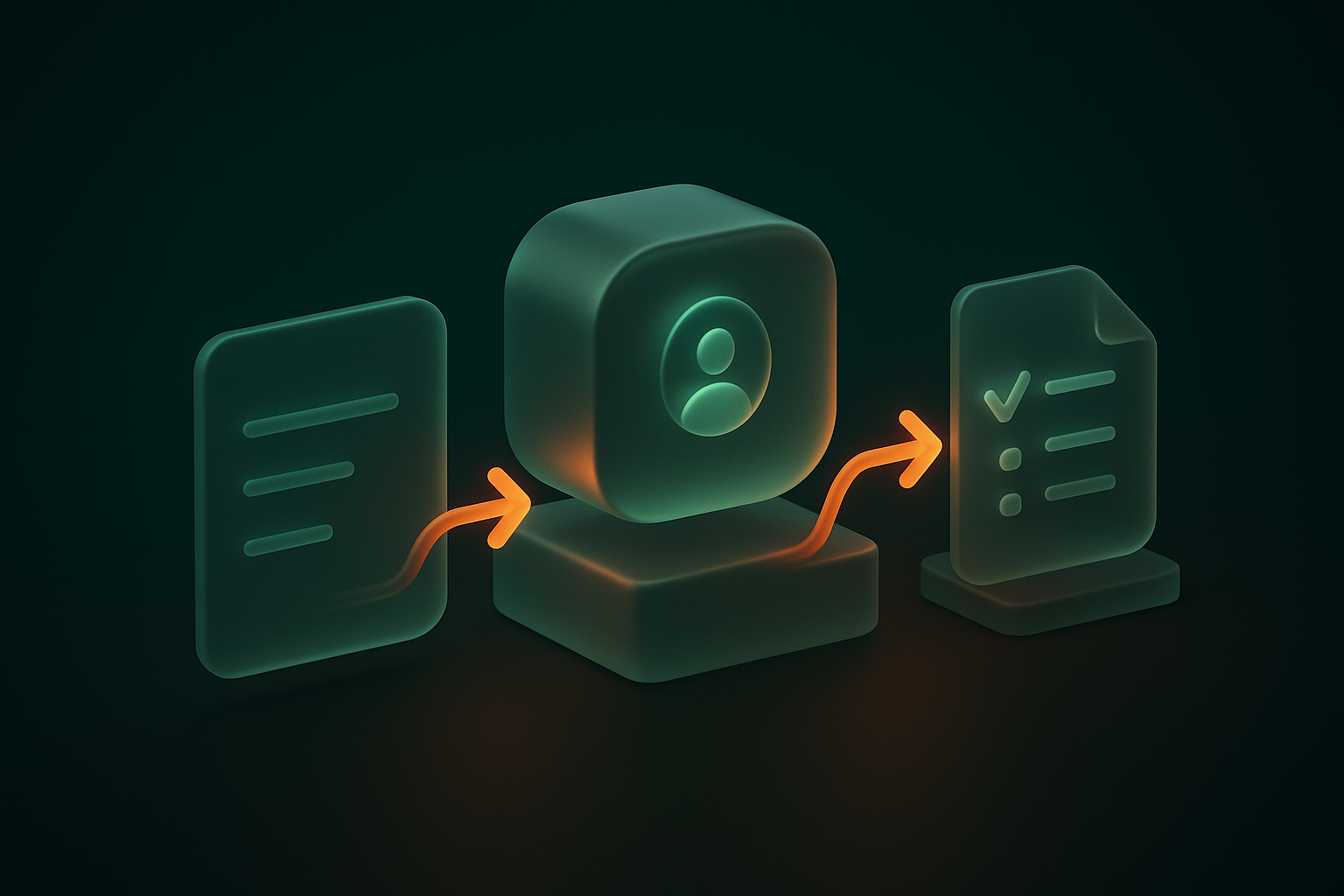 Step-by-step lead flow from website form to CRM assignment and task creation, minimal isometric scene, no text